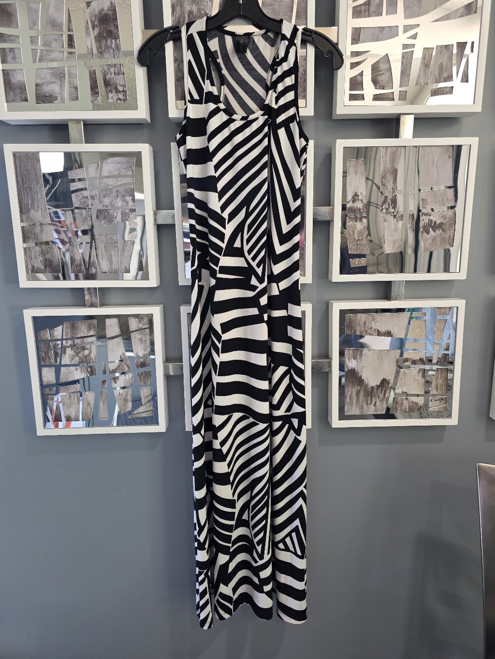 Black & White Geometric Maxi Dress